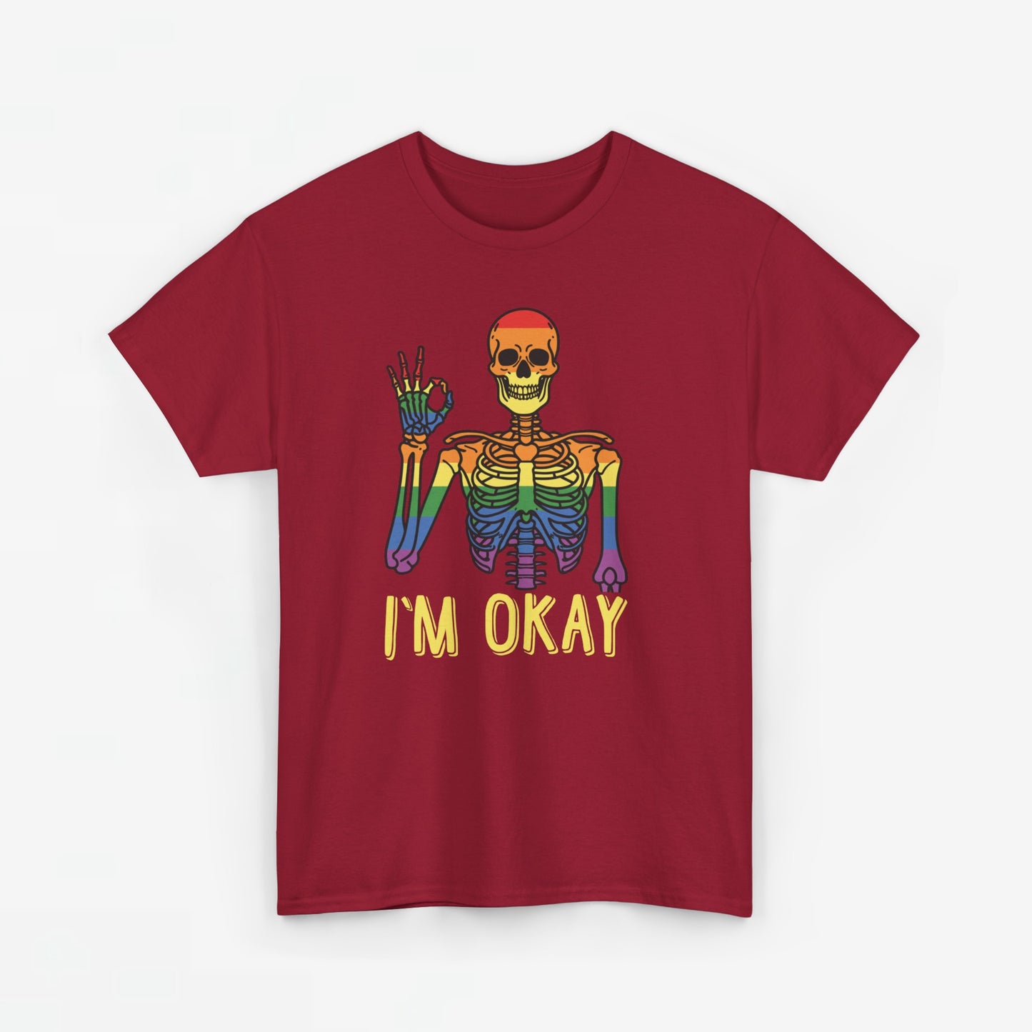 Gay Pride T-shirt - Skelet I'm Okay - Oversized #69