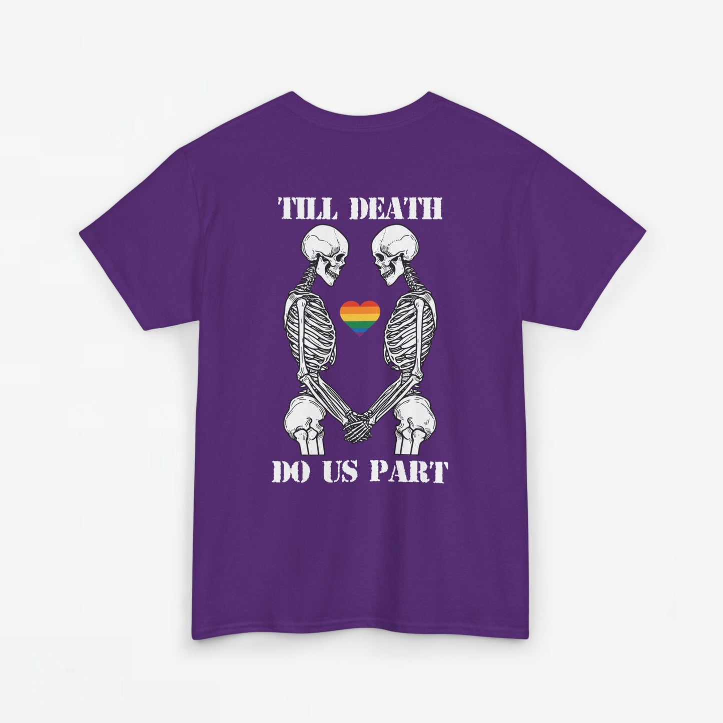 Gay Pride T-shirt - Skelet Echtpaar Till Death Do Us Part - Back Print - Oversized #74