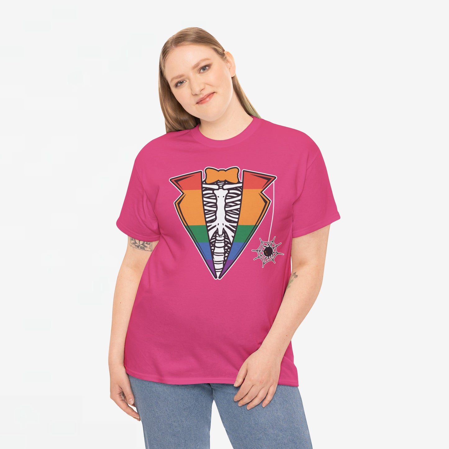 Gay Pride T-shirt - Skelet Regenboog Suit - Oversized #72
