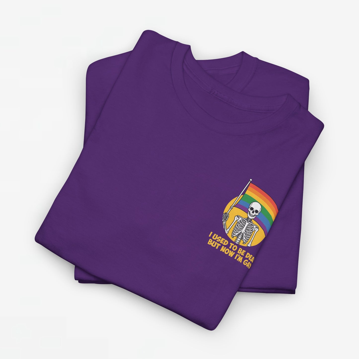 Gay Pride T-shirt - Skelet I used to be dead but now I'm Gay - Back Print - Oversized #78