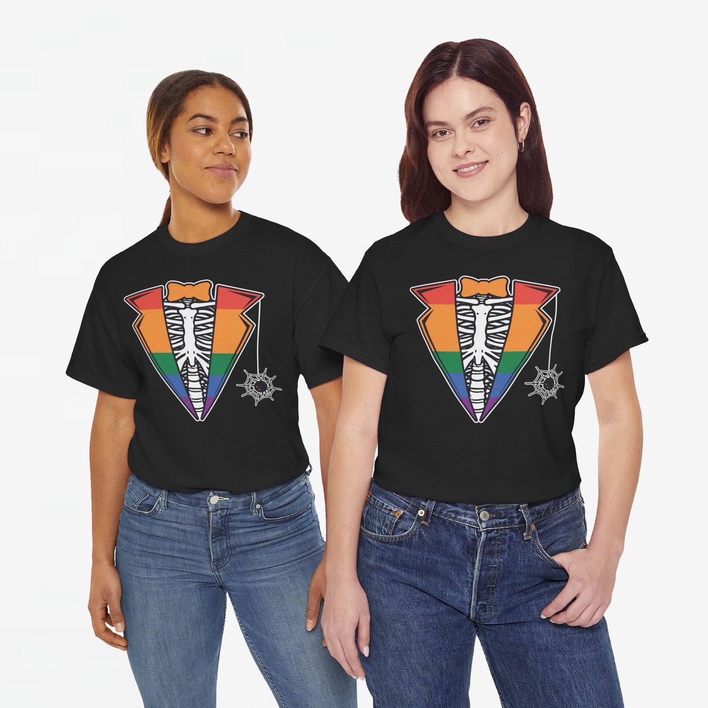 Gay Pride T-shirt - Skelet Regenboog Suit - Oversized #72