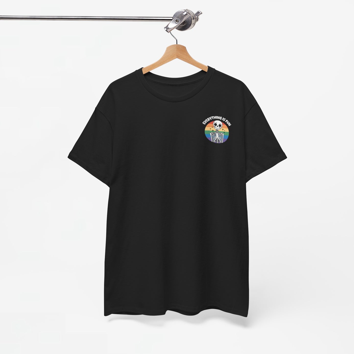 Gay Pride T-shirt - Skelet Everything is Fun - Back Print - Oversized #66