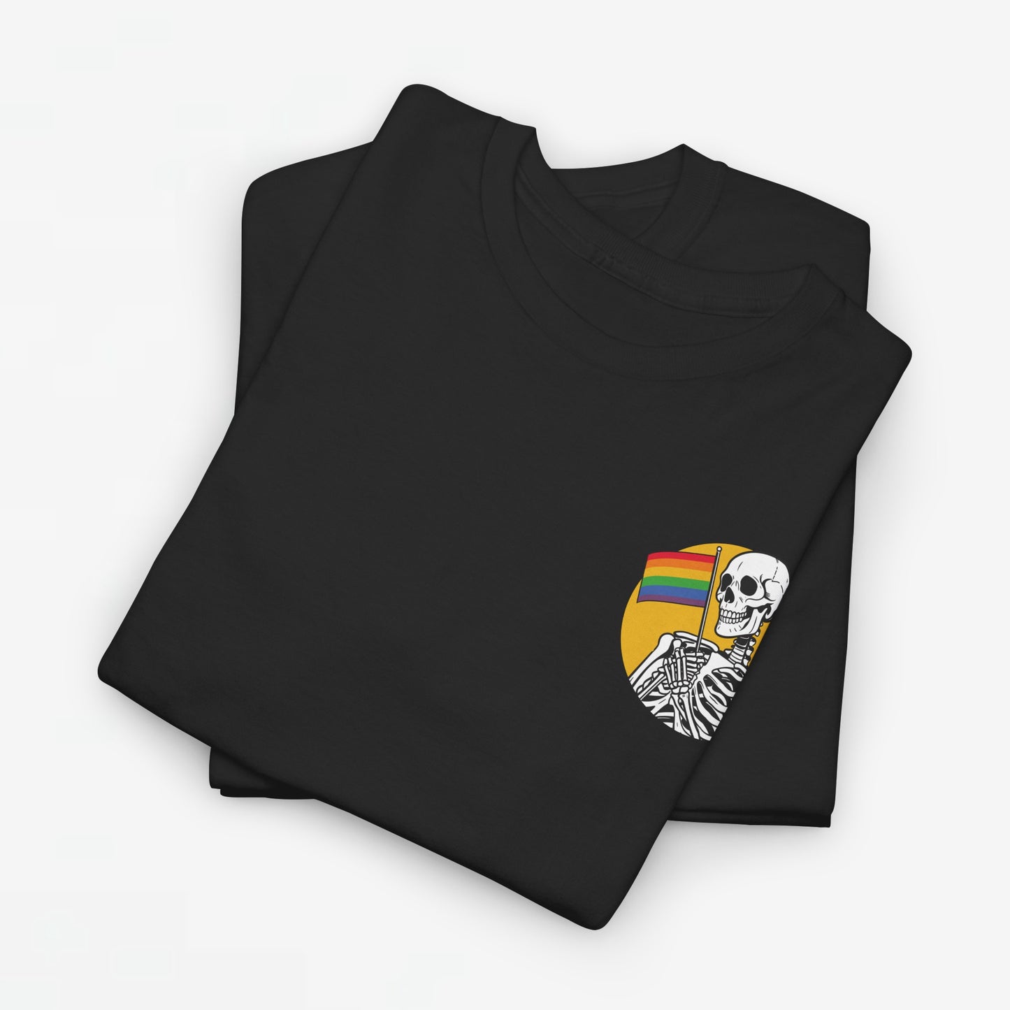 Gay Pride T-shirt - Skelet Pride Vlag - Back Print - Oversized #68