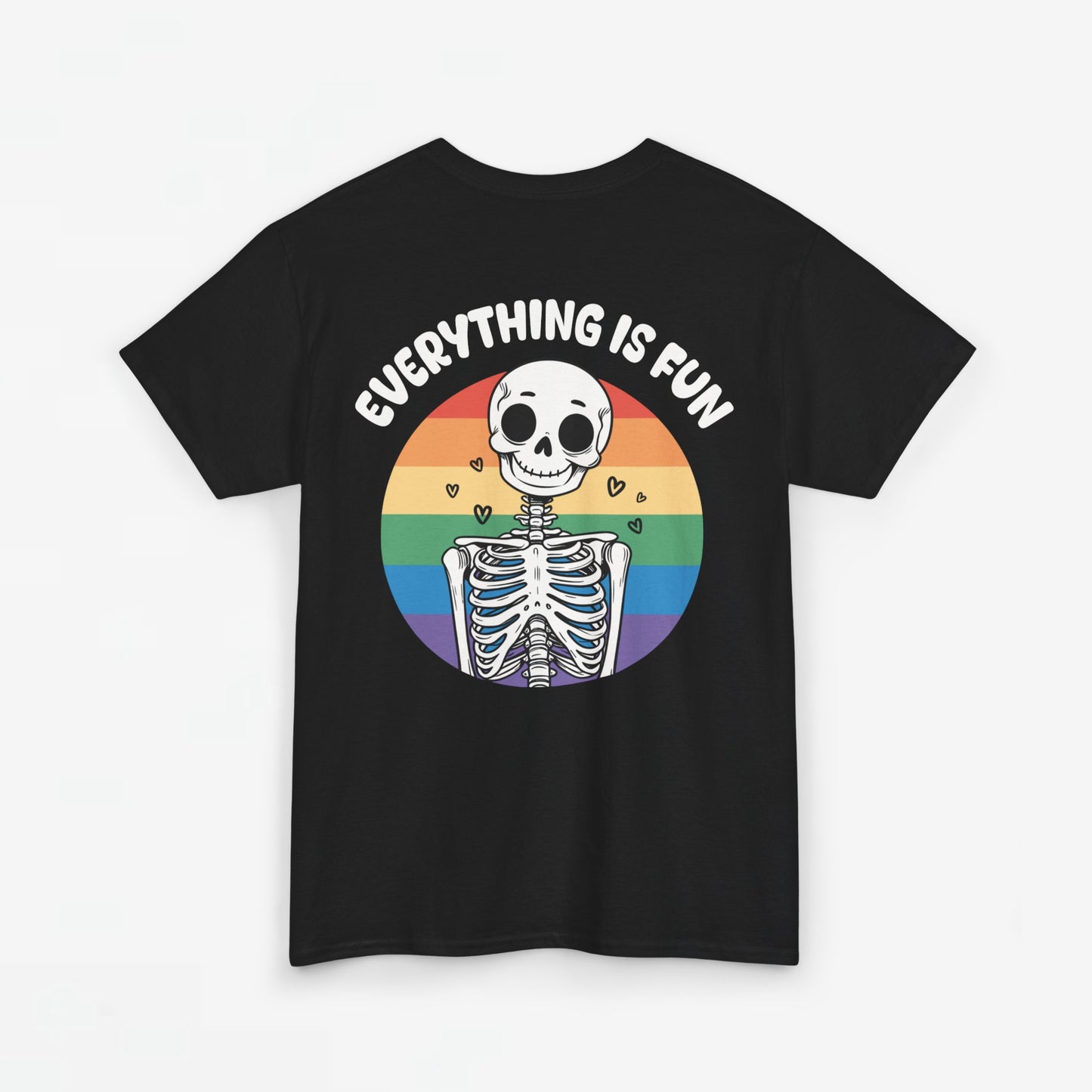 Gay Pride T-shirt - Skelet Everything is Fun - Back Print - Oversized #66