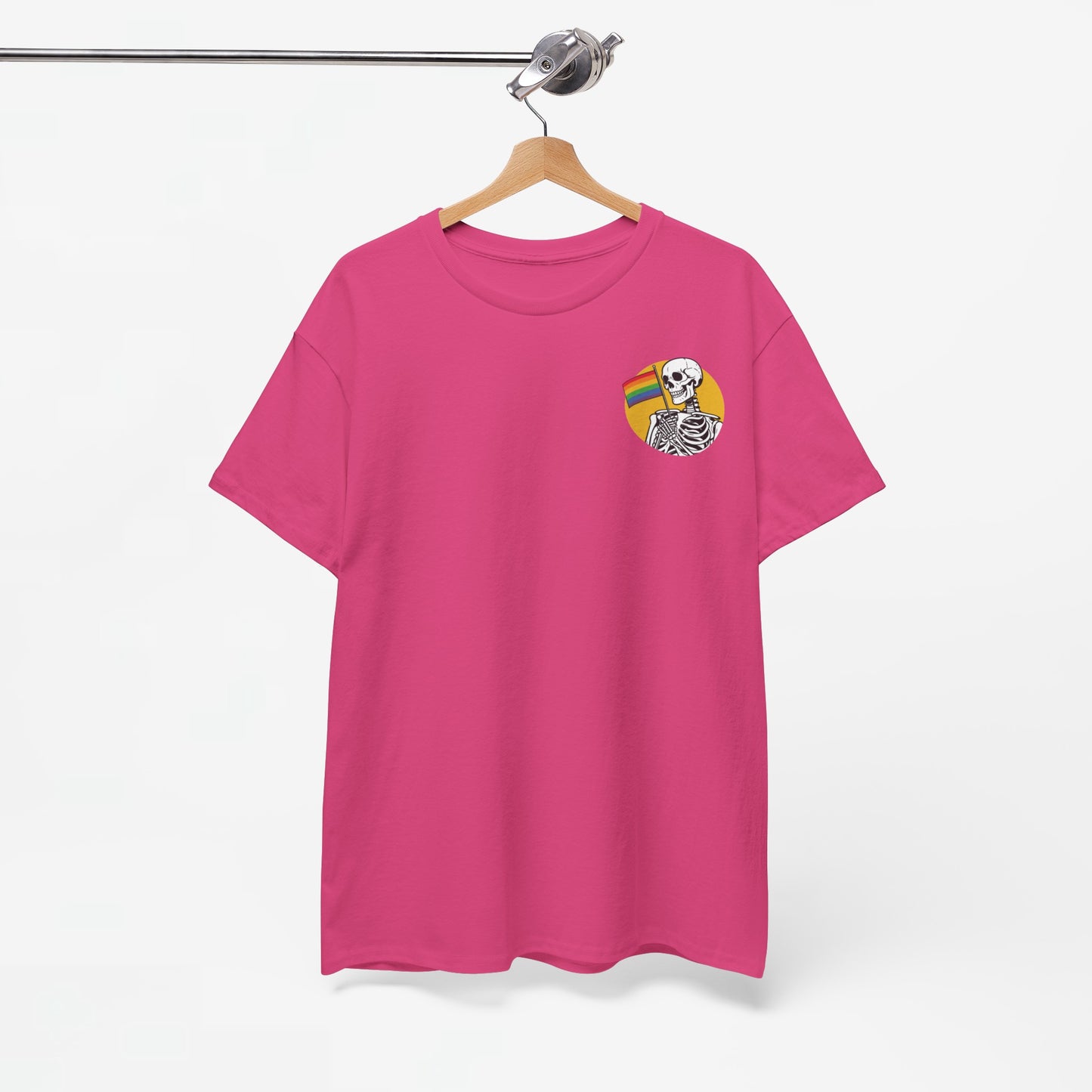 Gay Pride T-shirt - Skelet Pride Vlag - Back Print - Oversized #68