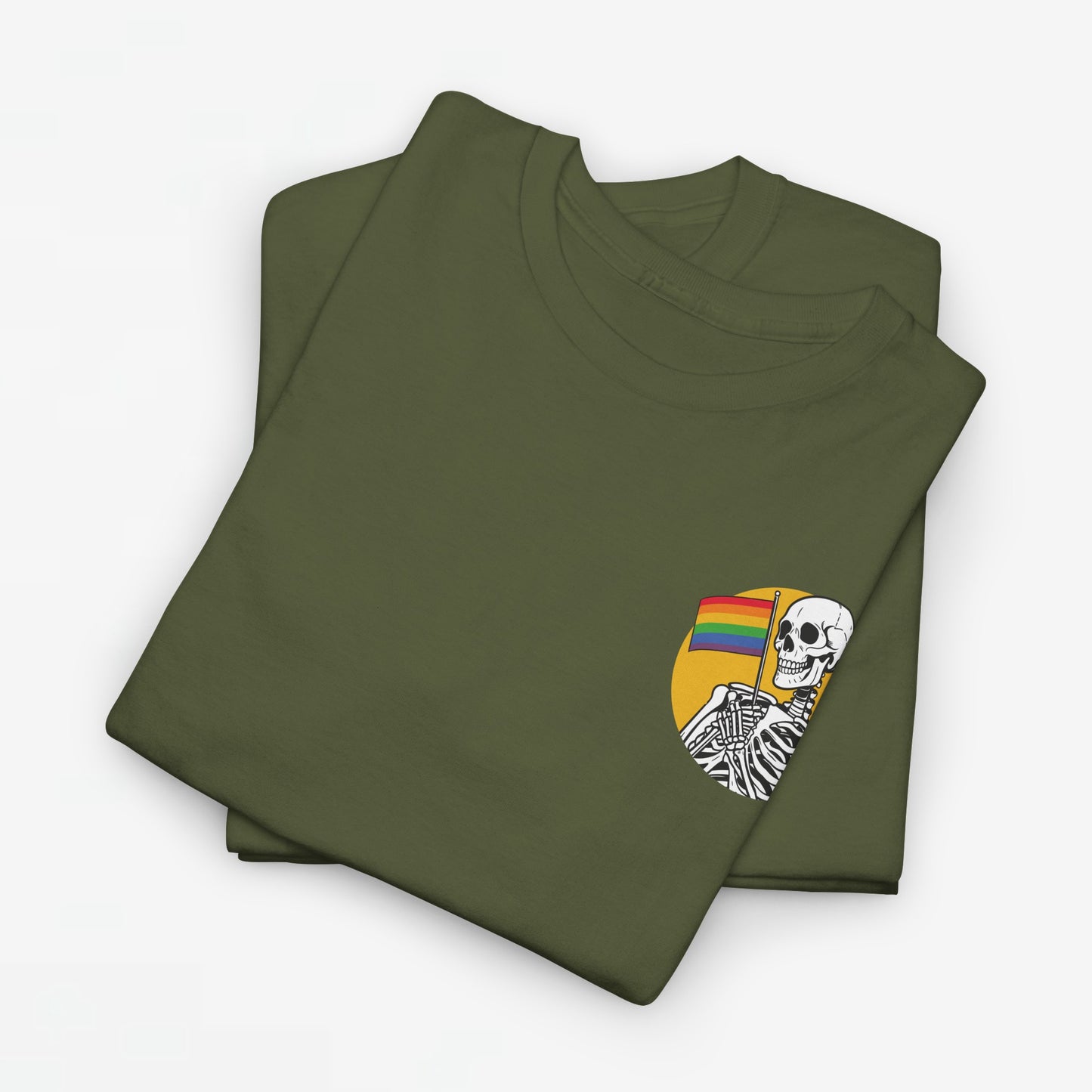 Gay Pride T-shirt - Skelet Pride Vlag - Back Print - Oversized #68