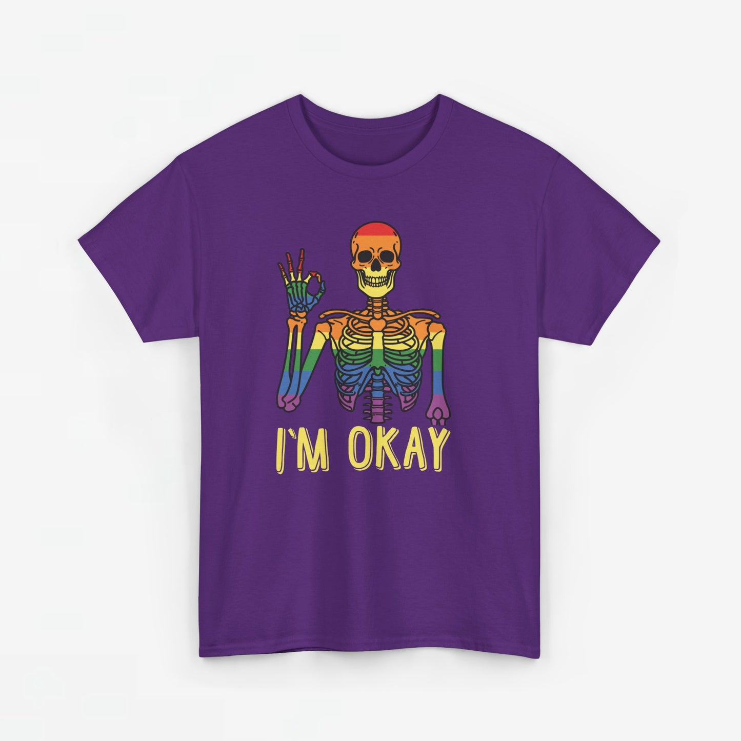 Gay Pride T-shirt - Skelet I'm Okay - Oversized #69