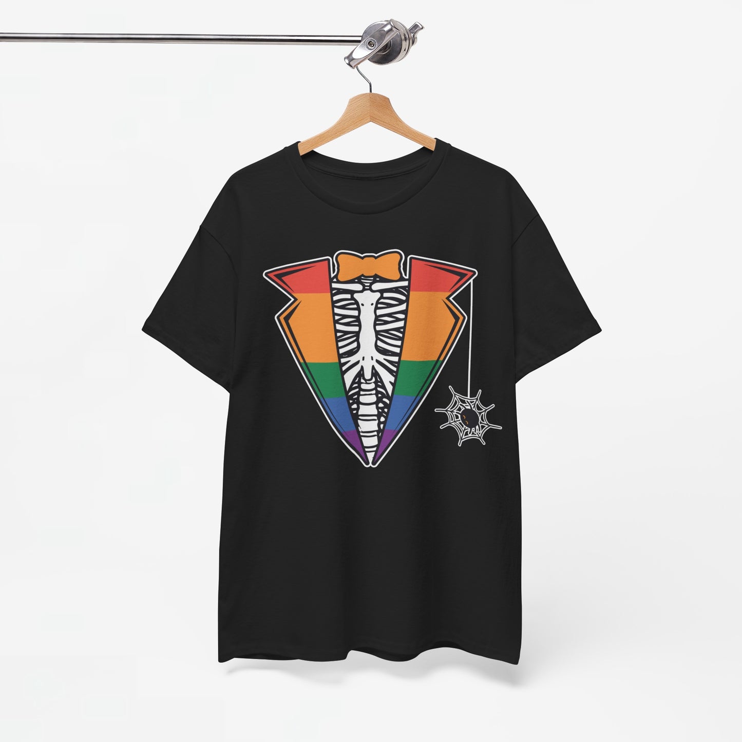 Gay Pride T-shirt - Skelet Regenboog Suit - Oversized #72