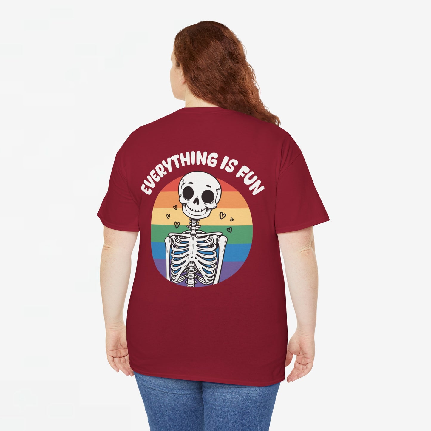 Gay Pride T-shirt - Skelet Everything is Fun - Back Print - Oversized #66