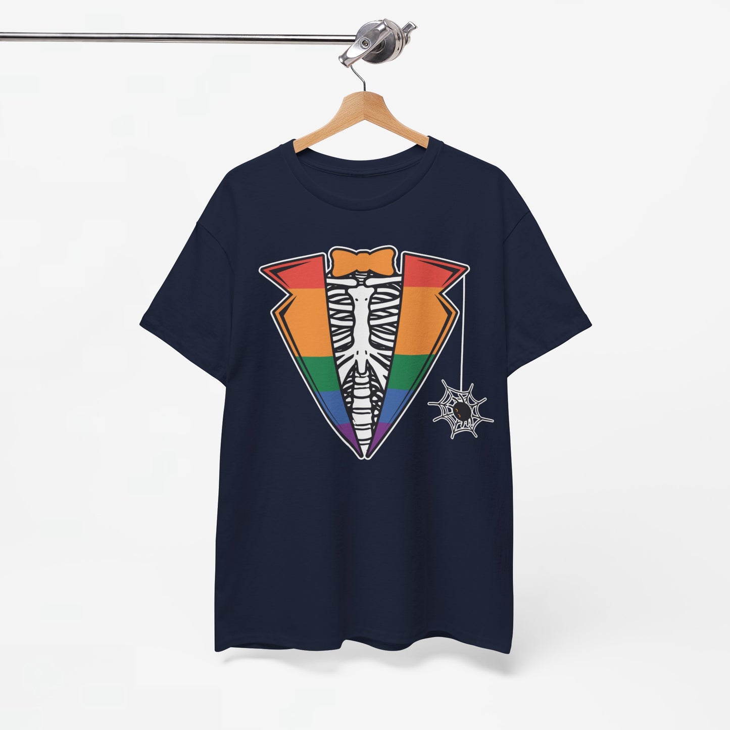 Gay Pride T-shirt - Skelet Regenboog Suit - Oversized #72