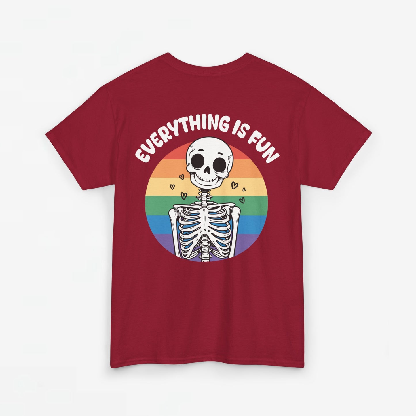 Gay Pride T-shirt - Skelet Everything is Fun - Back Print - Oversized #66