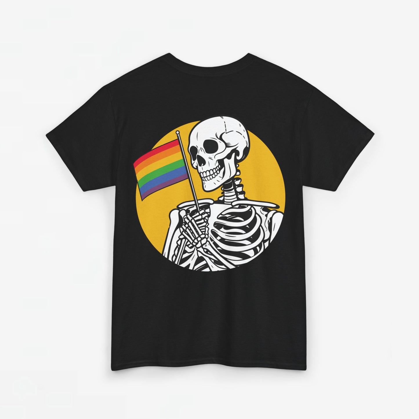 Gay Pride T-shirt - Skelet Pride Vlag - Back Print - Oversized #68