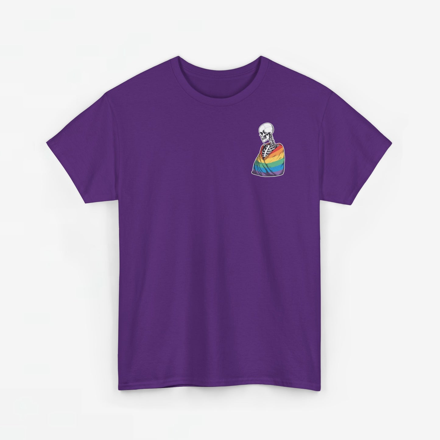 Gay Pride T-shirt - Skelet Regenboog Pride Vlag - Back Print - Oversized #76
