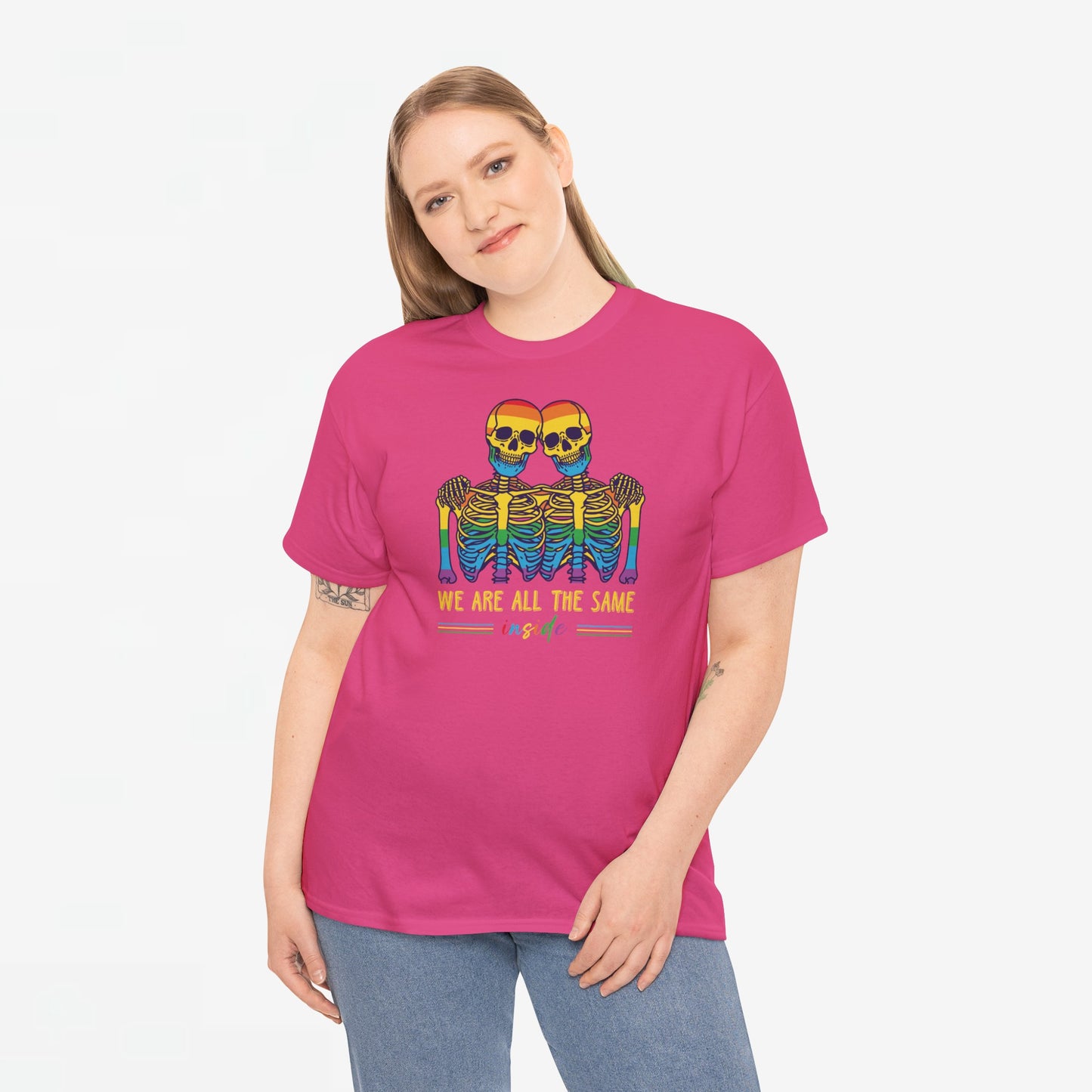 Gay Pride T-shirt - Skelet We Are All The Same - Oversized #79