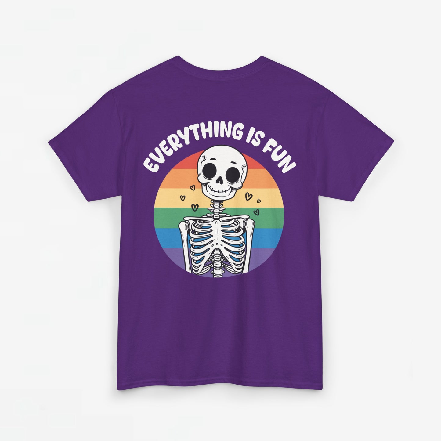 Gay Pride T-shirt - Skelet Everything is Fun - Back Print - Oversized #66