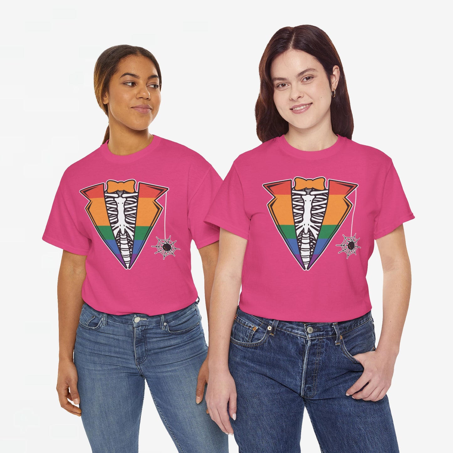 Gay Pride T-shirt - Skelet Regenboog Suit - Oversized #72