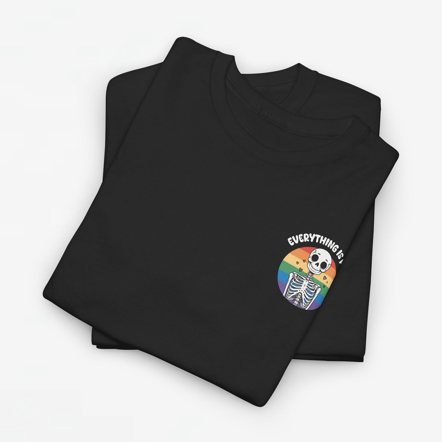 Gay Pride T-shirt - Skelet Everything is Fun - Back Print - Oversized #66