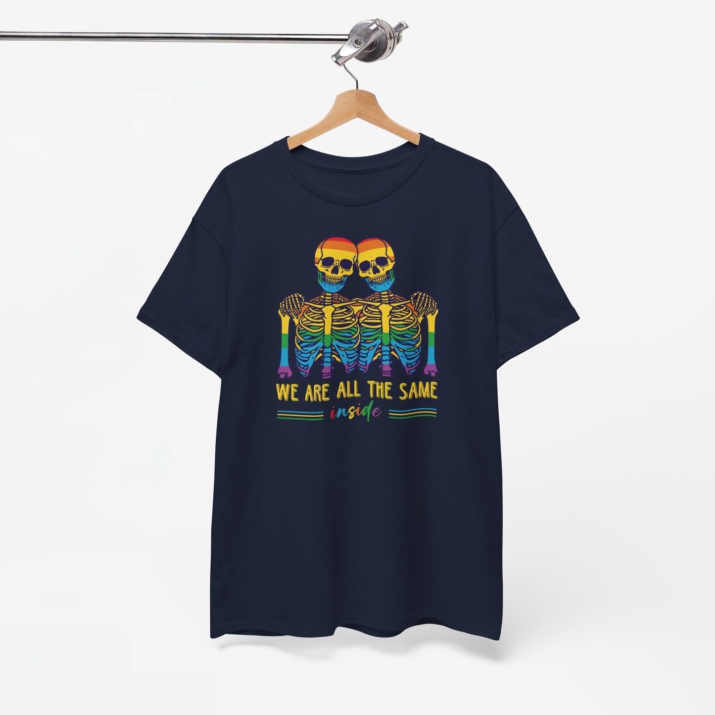 Gay Pride T-shirt - Skelet We Are All The Same - Oversized #79