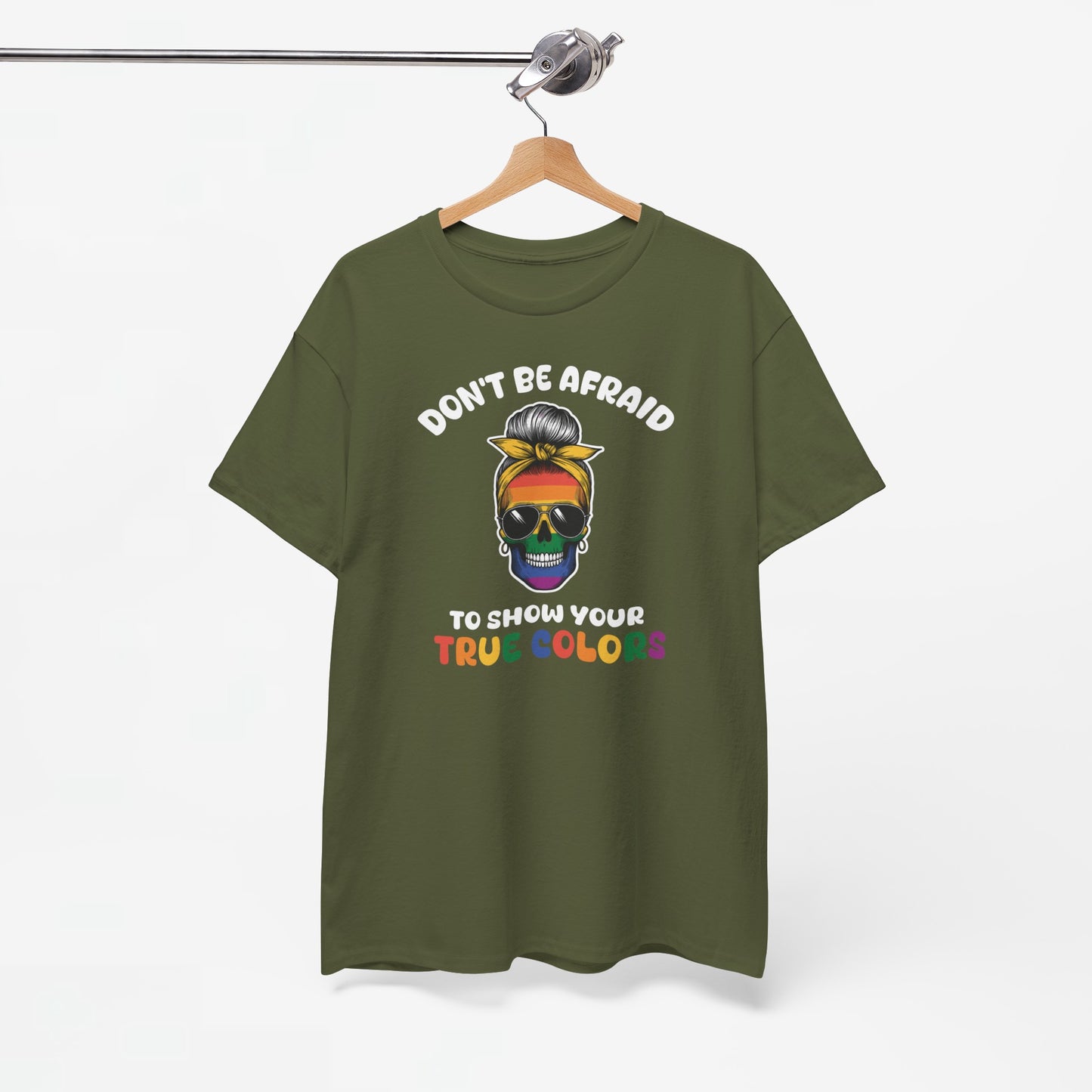 Gay Pride T-shirt - Don't be afraid to show your true colors - Oversized #70