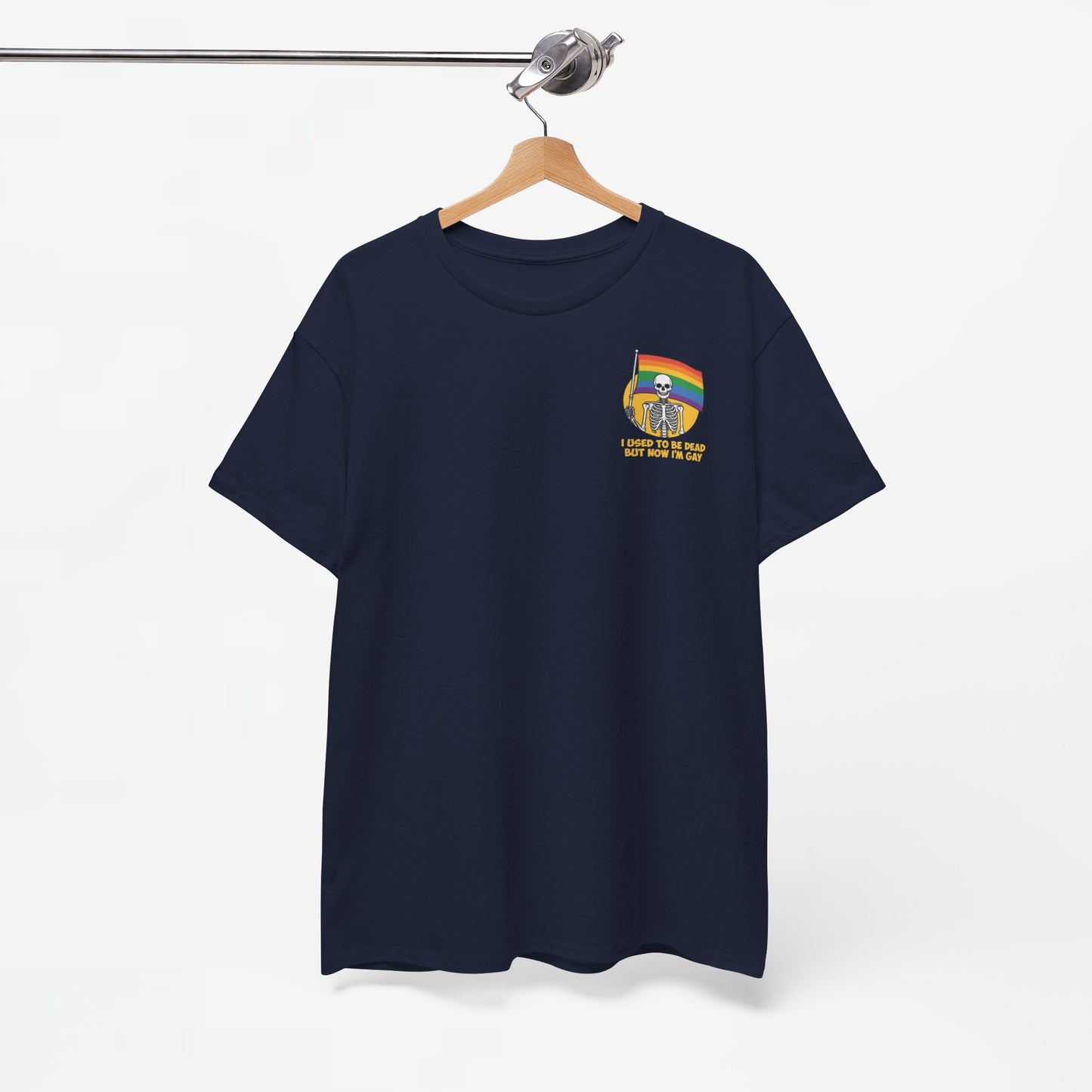 Gay Pride T-shirt - Skelet I used to be dead but now I'm Gay - Back Print - Oversized #78