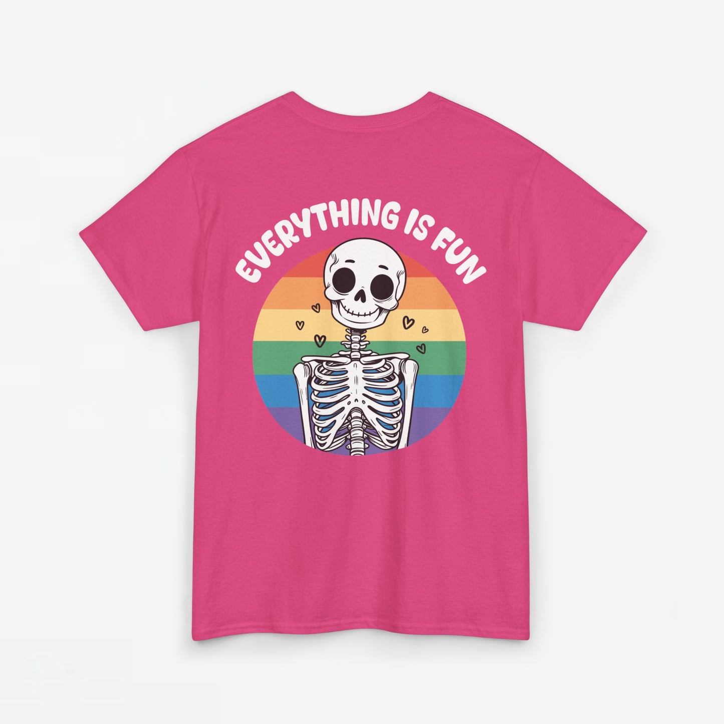Gay Pride T-shirt - Skelet Everything is Fun - Back Print - Oversized #66