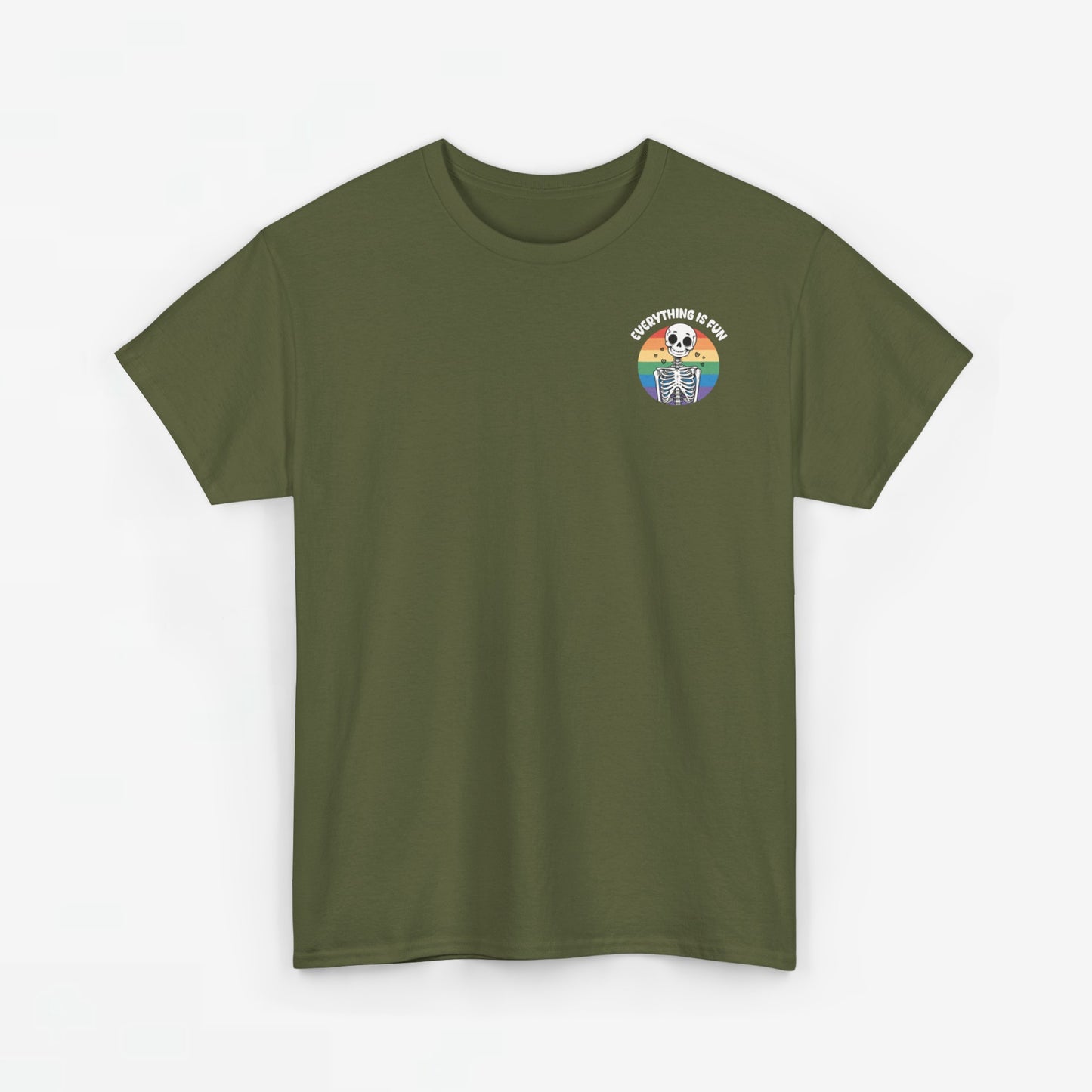 Gay Pride T-shirt - Skelet Everything is Fun - Back Print - Oversized #66