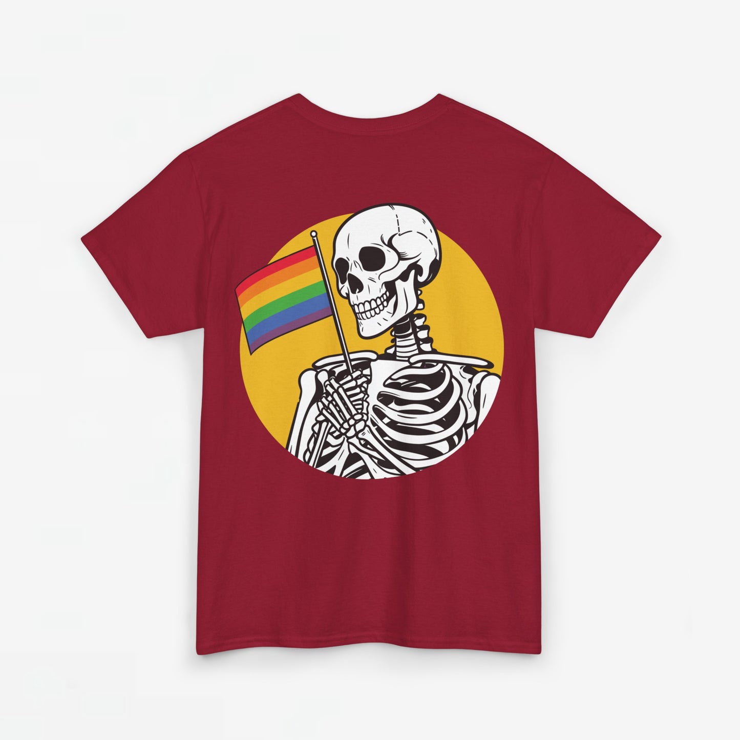 Gay Pride T-shirt - Skelet Pride Vlag - Back Print - Oversized #68