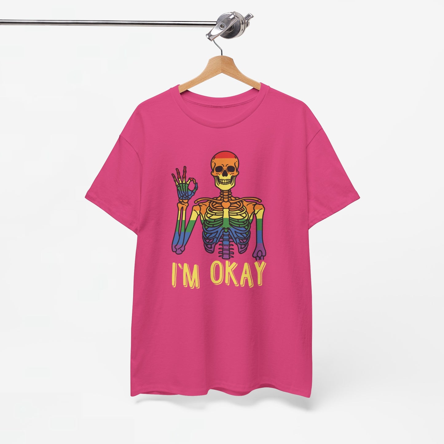 Gay Pride T-shirt - Skelet I'm Okay - Oversized #69