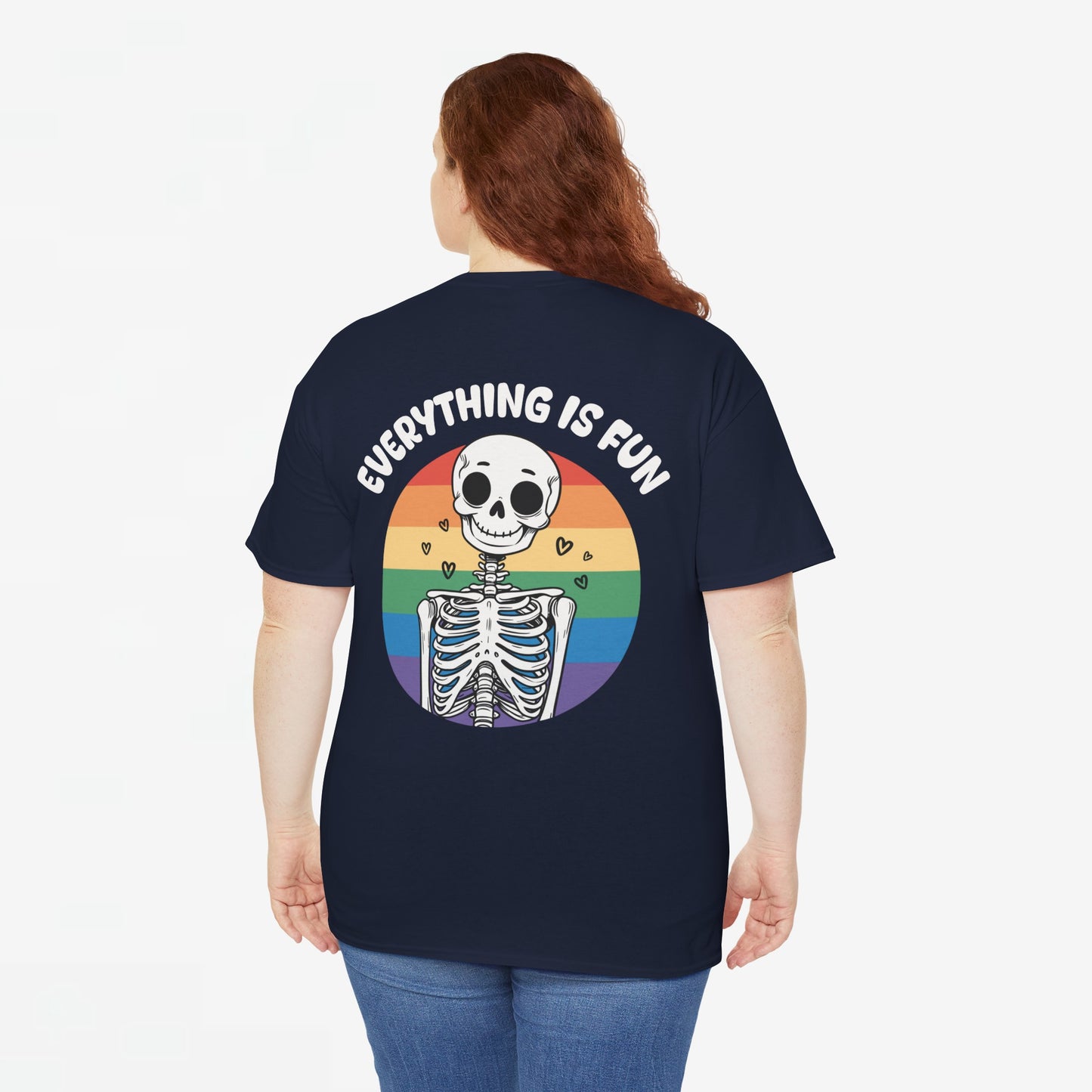 Gay Pride T-shirt - Skelet Everything is Fun - Back Print - Oversized #66