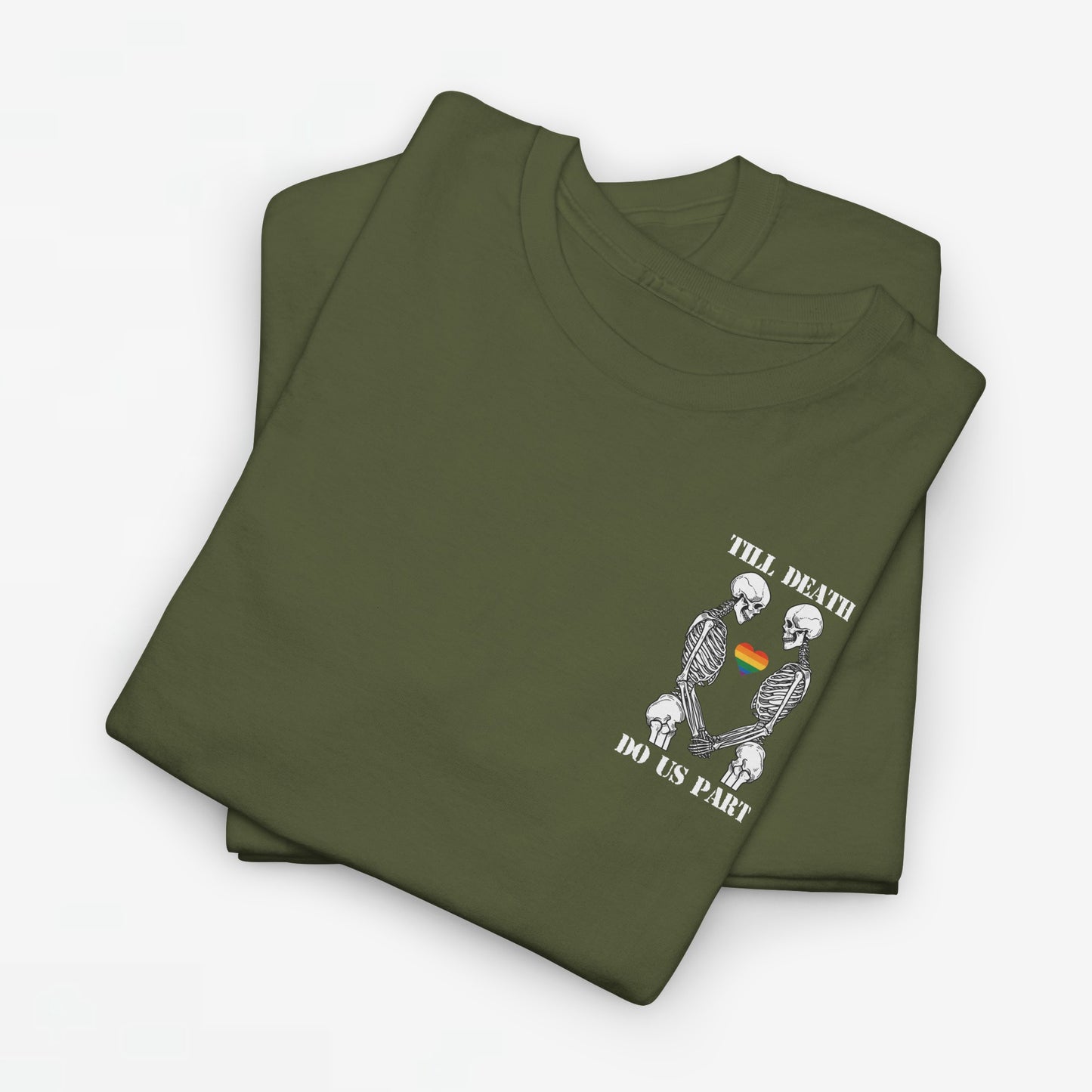 Gay Pride T-shirt - Skelet Echtpaar Till Death Do Us Part - Back Print - Oversized #74