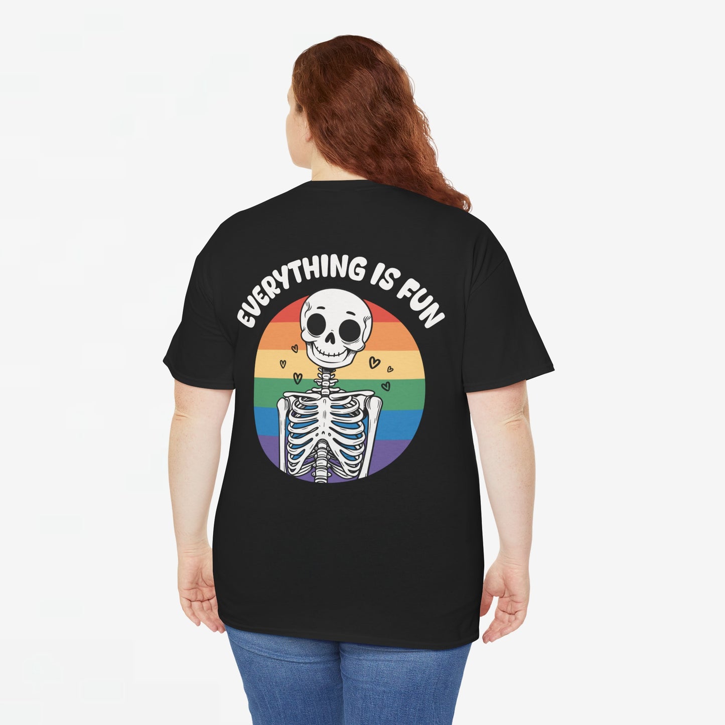Gay Pride T-shirt - Skelet Everything is Fun - Back Print - Oversized #66
