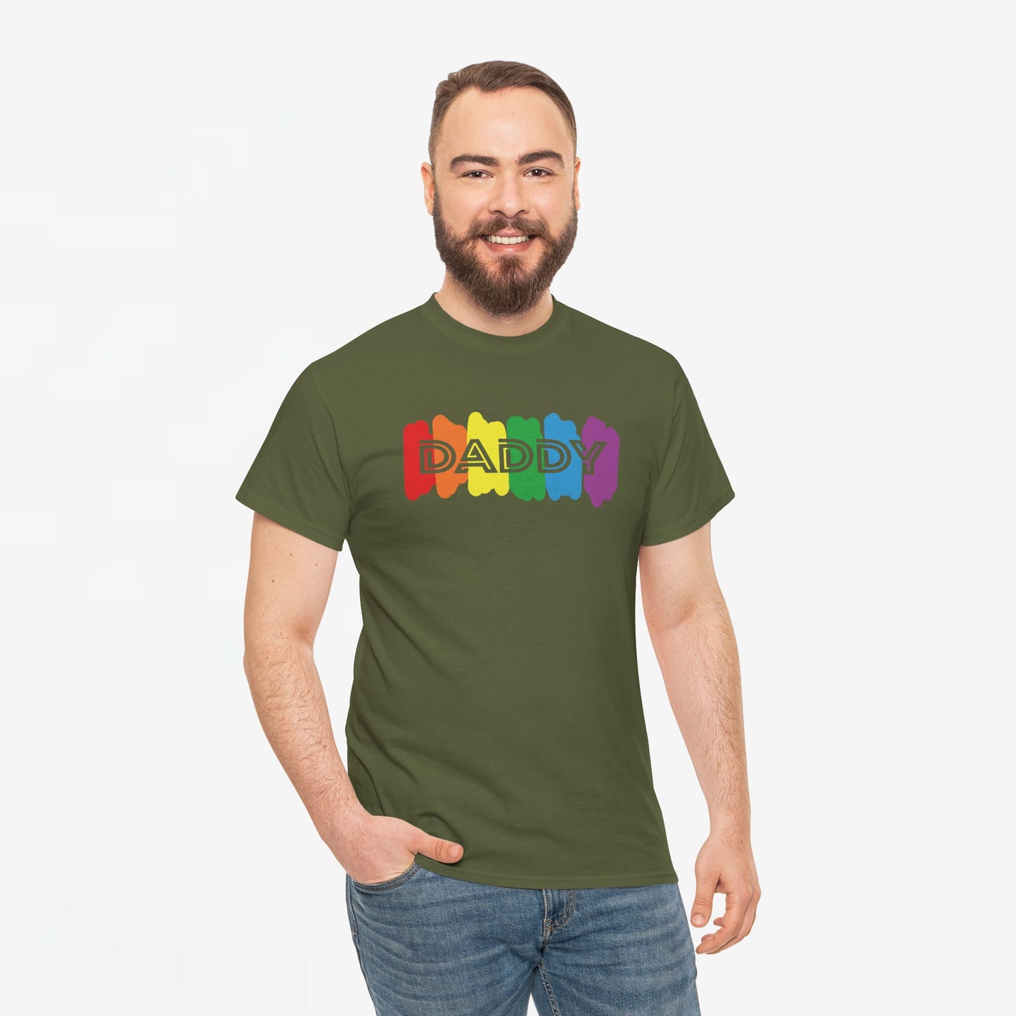 Gay Pride T-shirt - Regenboog Daddy - Oversized #64