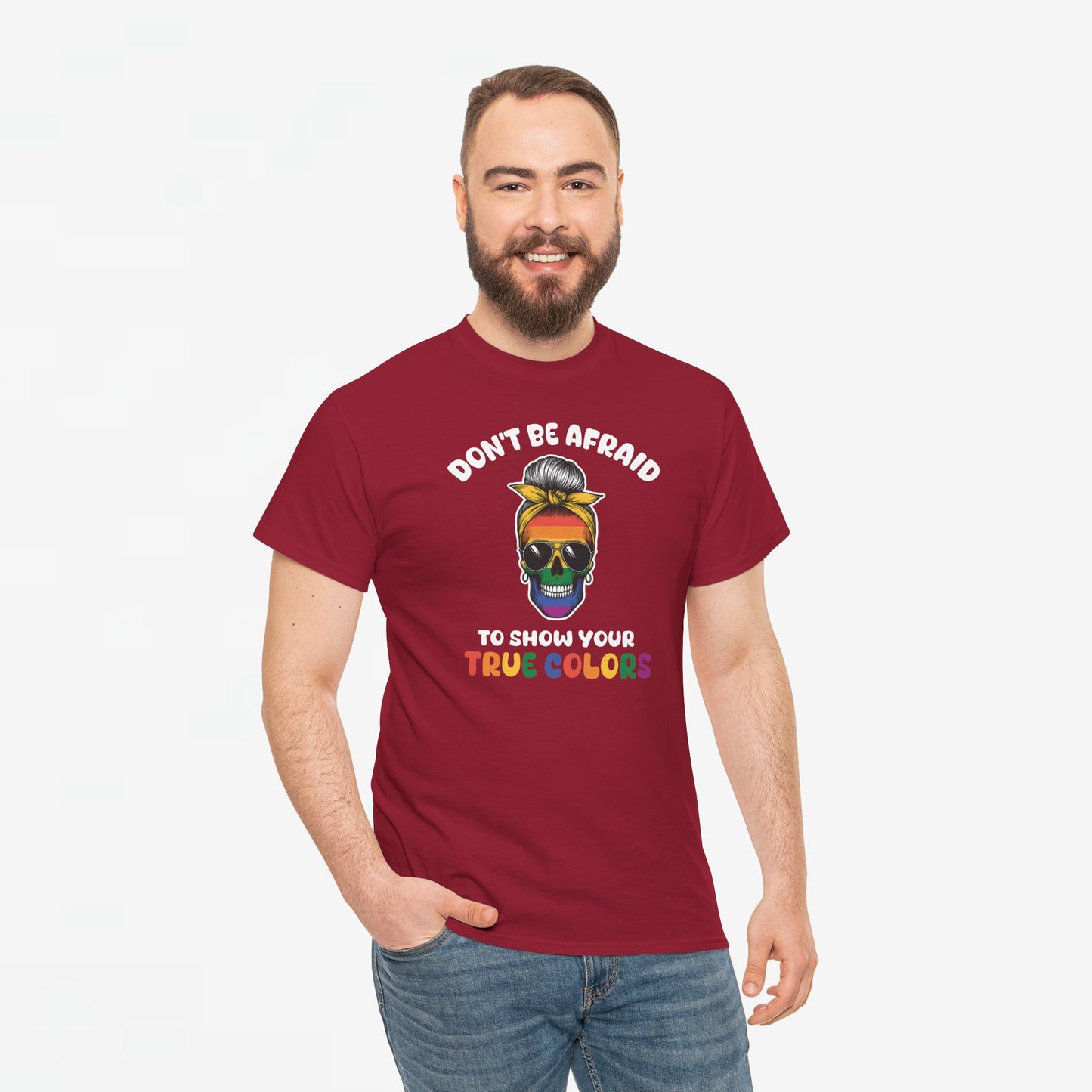 Gay Pride T-shirt - Don't be afraid to show your true colors - Oversized #70