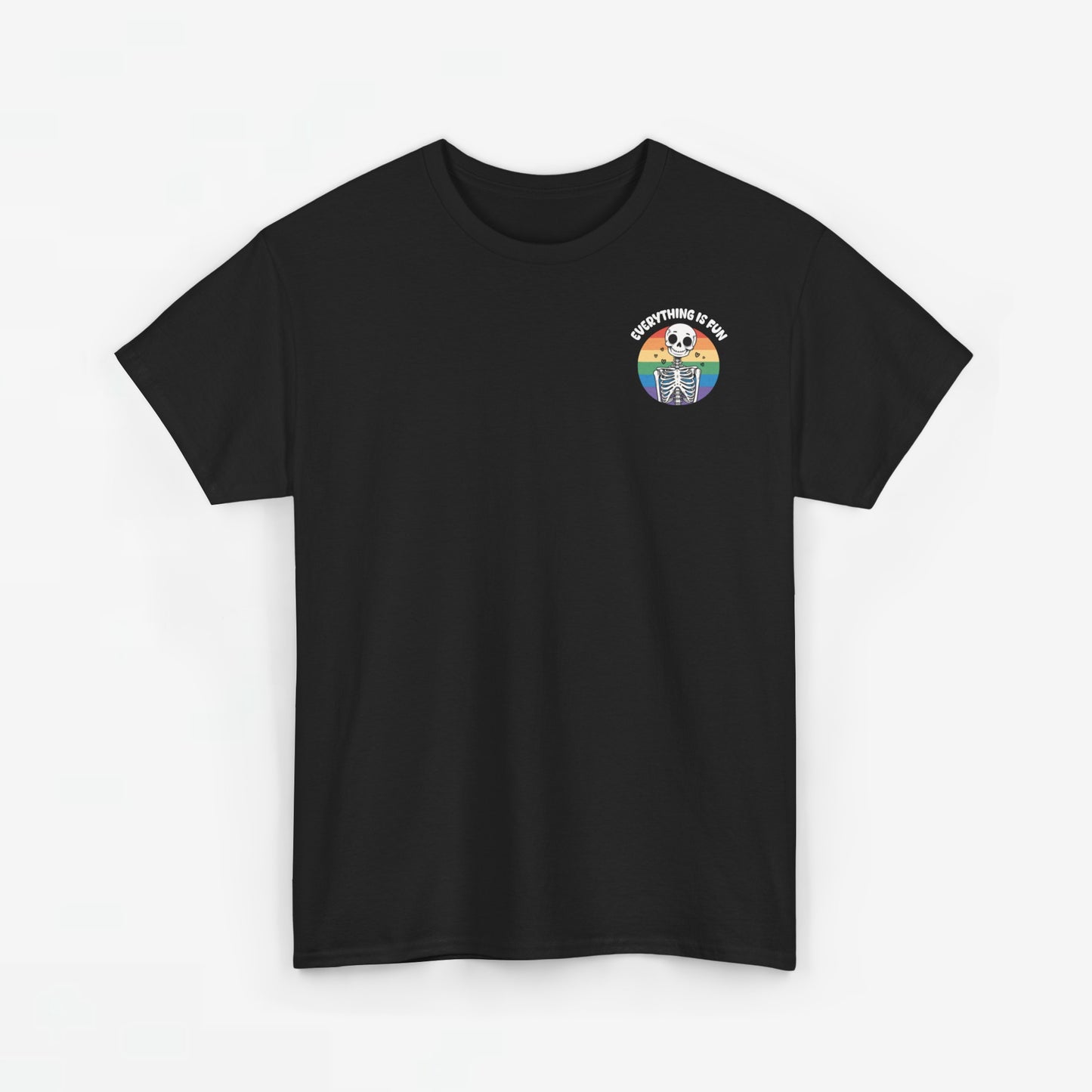 Gay Pride T-shirt - Skelet Everything is Fun - Back Print - Oversized #66