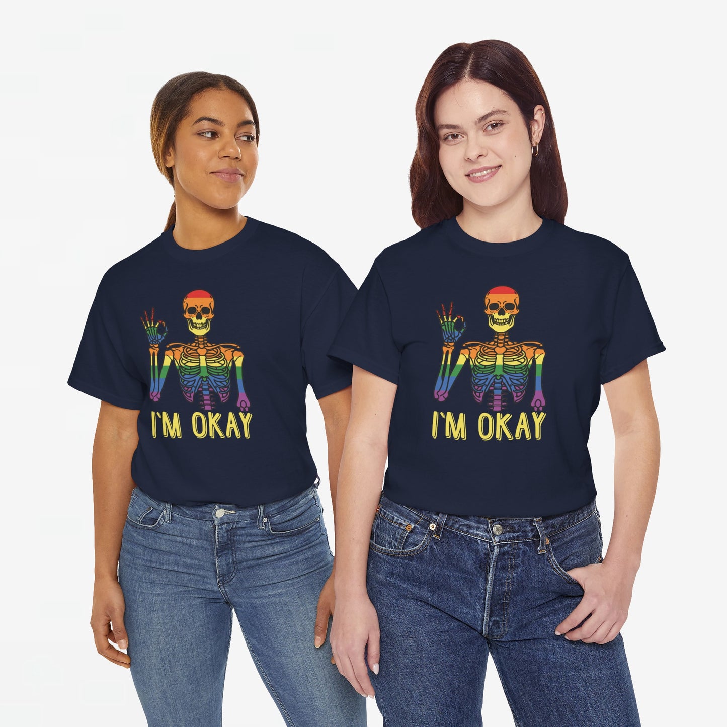 Gay Pride T-shirt - Skelet I'm Okay - Oversized #69