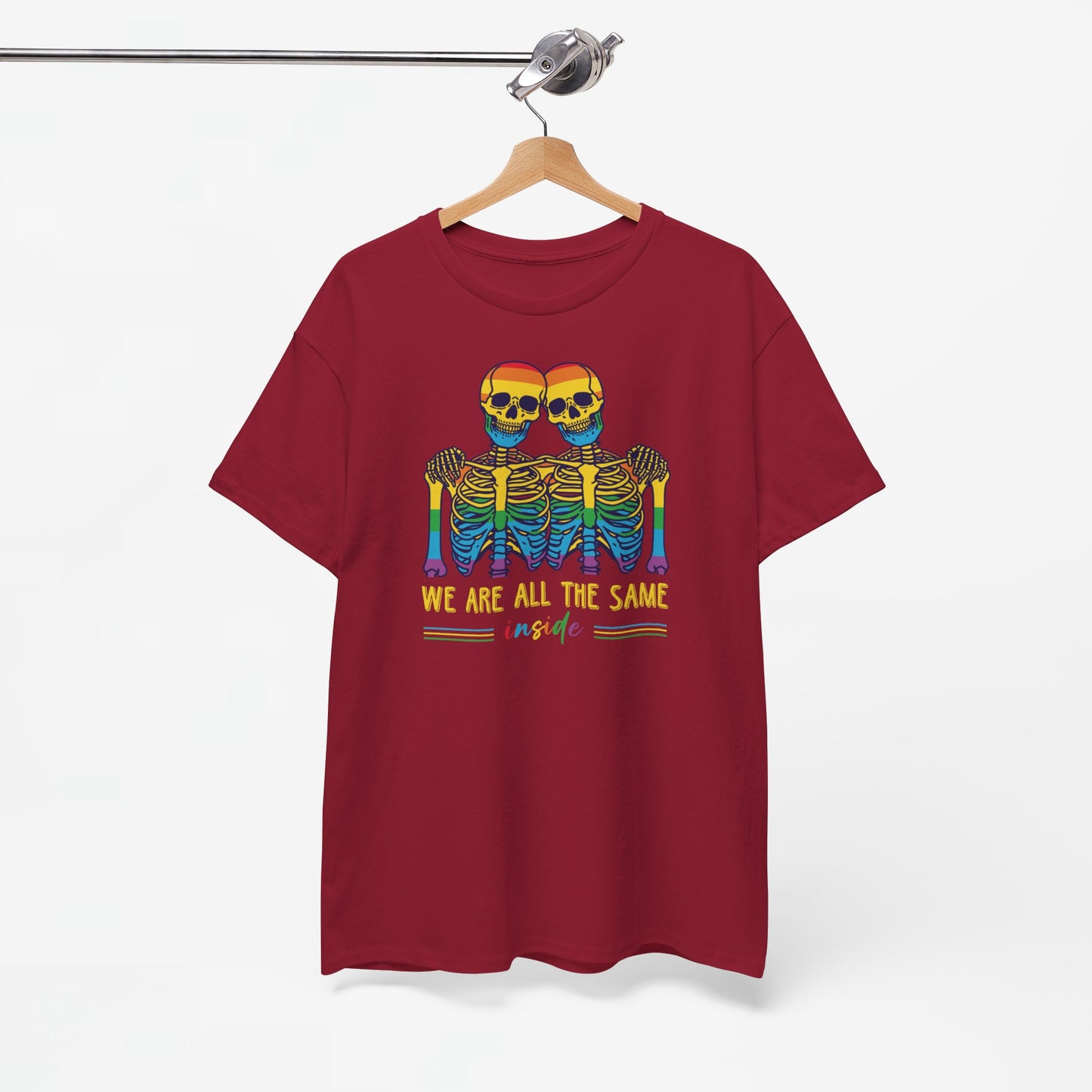 Gay Pride T-shirt - Skelet We Are All The Same - Oversized #79