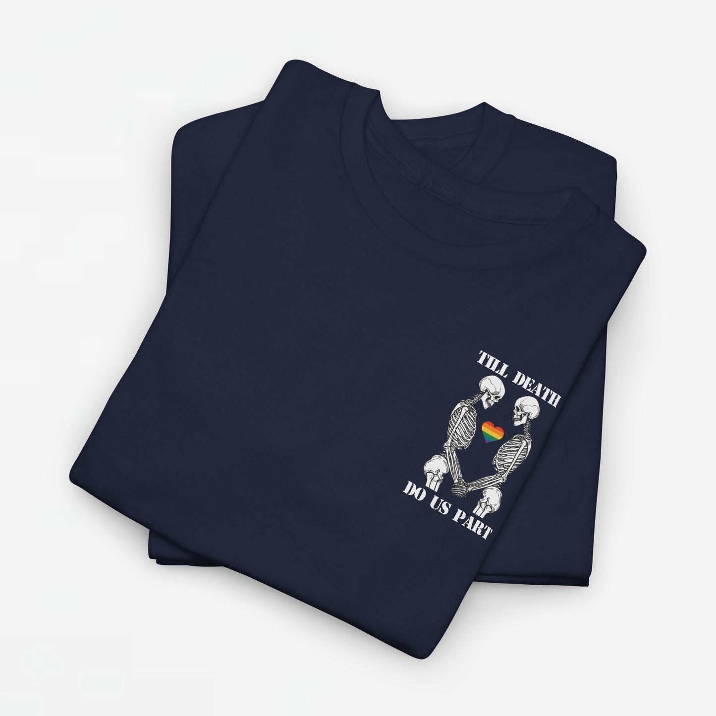 Gay Pride T-shirt - Skelet Echtpaar Till Death Do Us Part - Back Print - Oversized #74