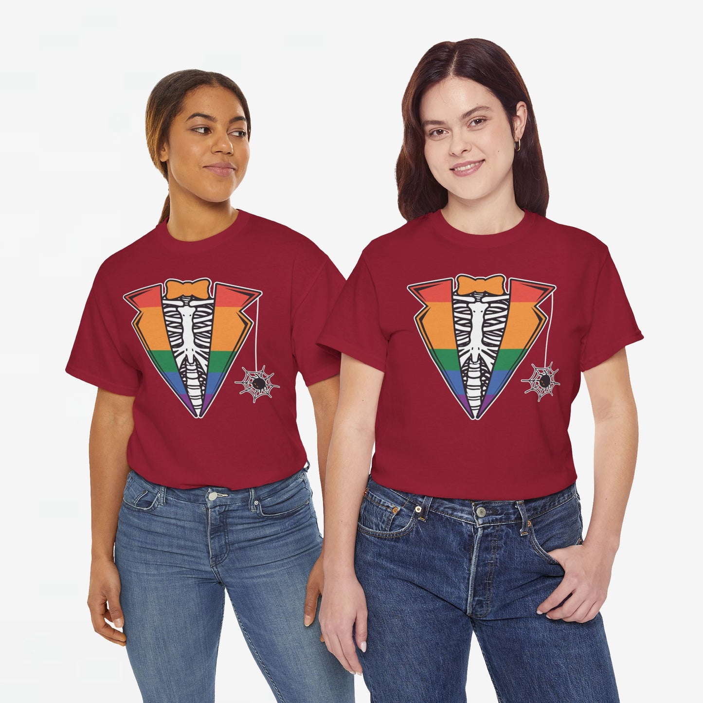 Gay Pride T-shirt - Skelet Regenboog Suit - Oversized #72