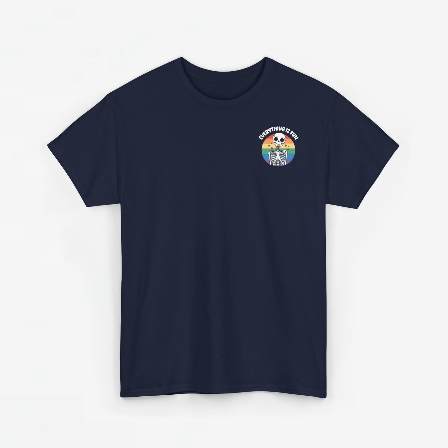 Gay Pride T-shirt - Skelet Everything is Fun - Back Print - Oversized #66