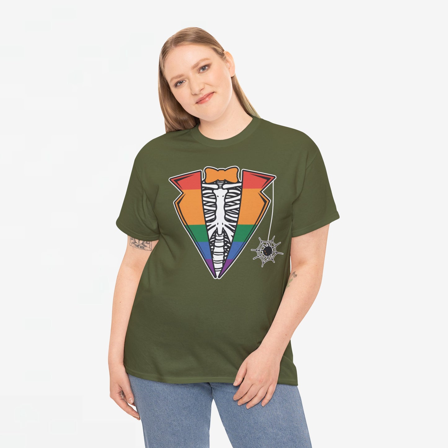 Gay Pride T-shirt - Skelet Regenboog Suit - Oversized #72