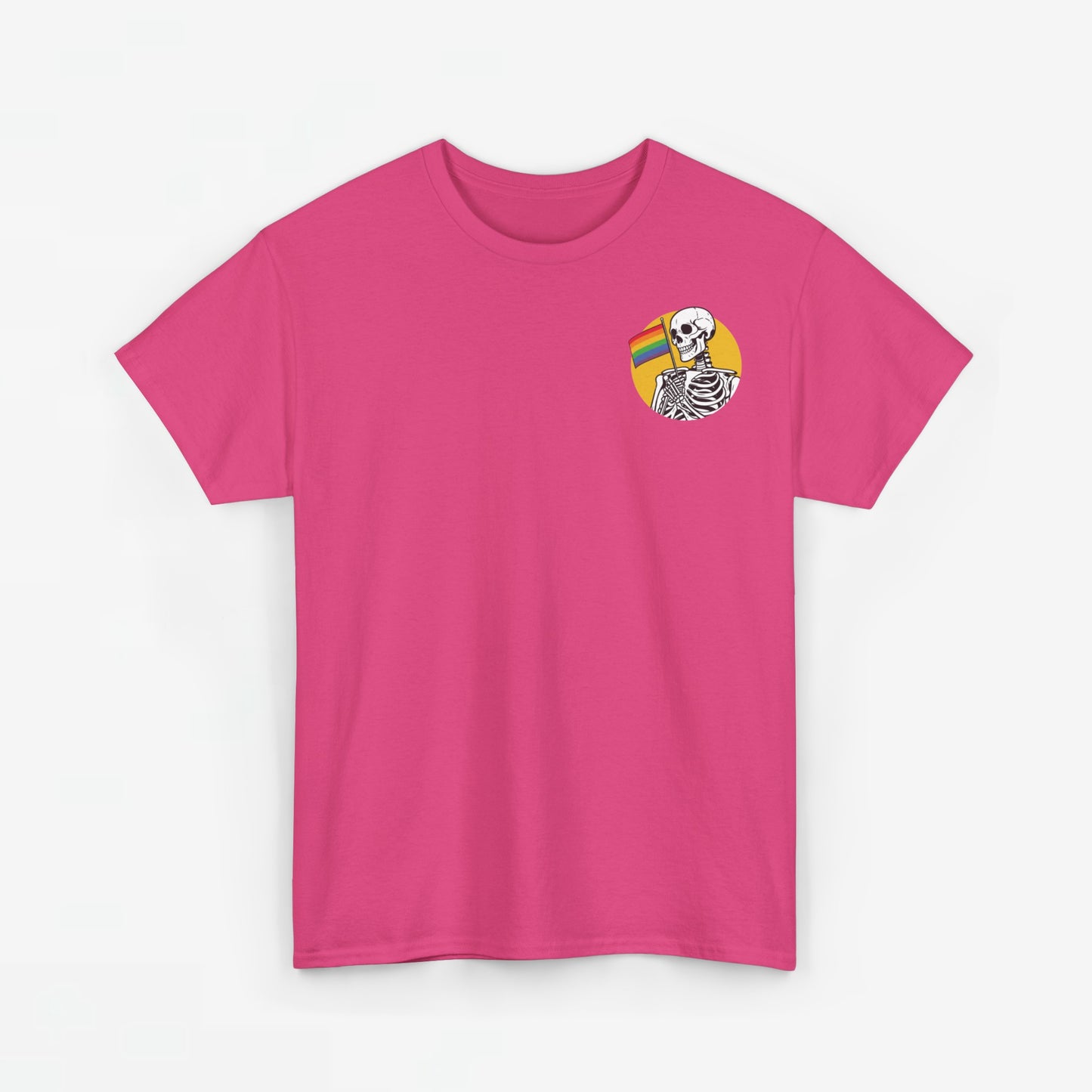 Gay Pride T-shirt - Skelet Pride Vlag - Back Print - Oversized #68
