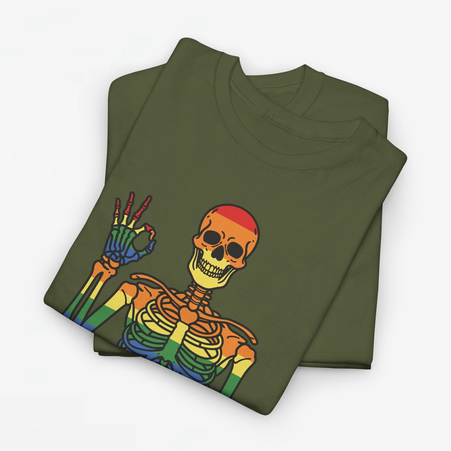 Gay Pride T-shirt - Skelet I'm Okay - Oversized #69
