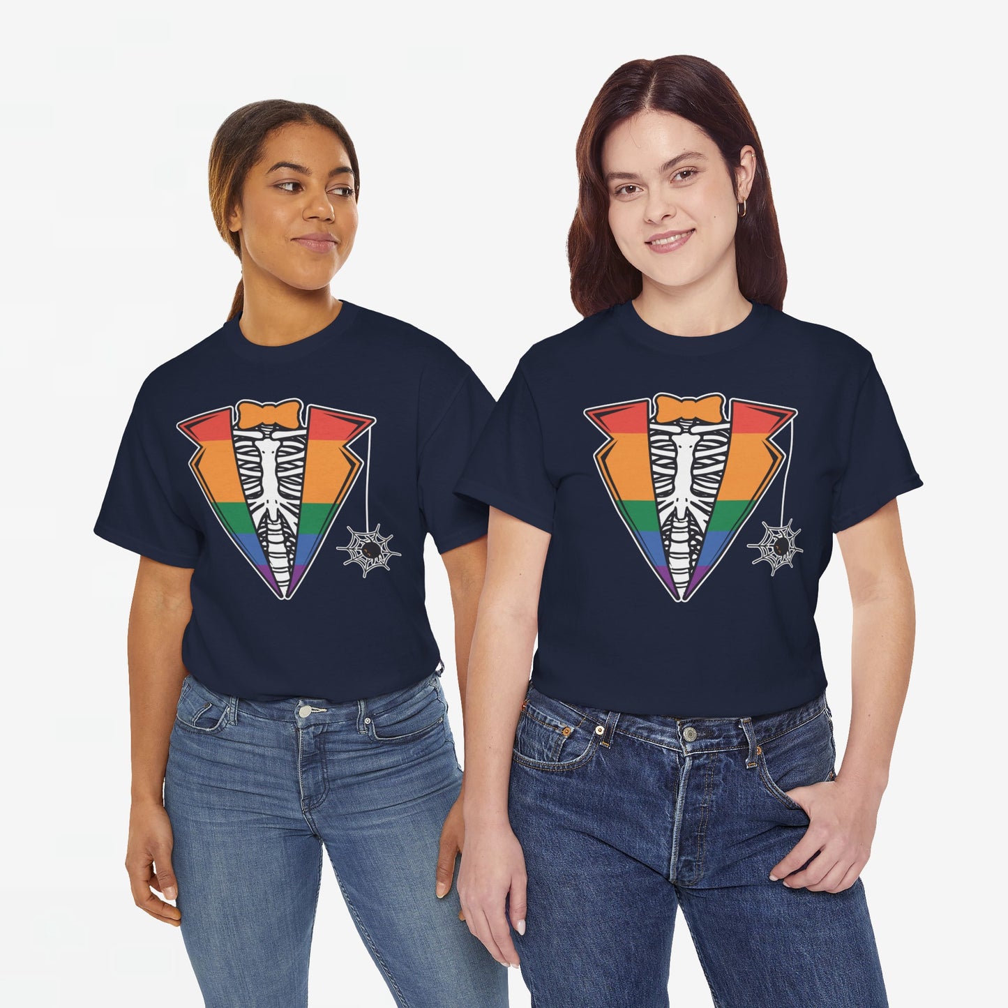 Gay Pride T-shirt - Skelet Regenboog Suit - Oversized #72