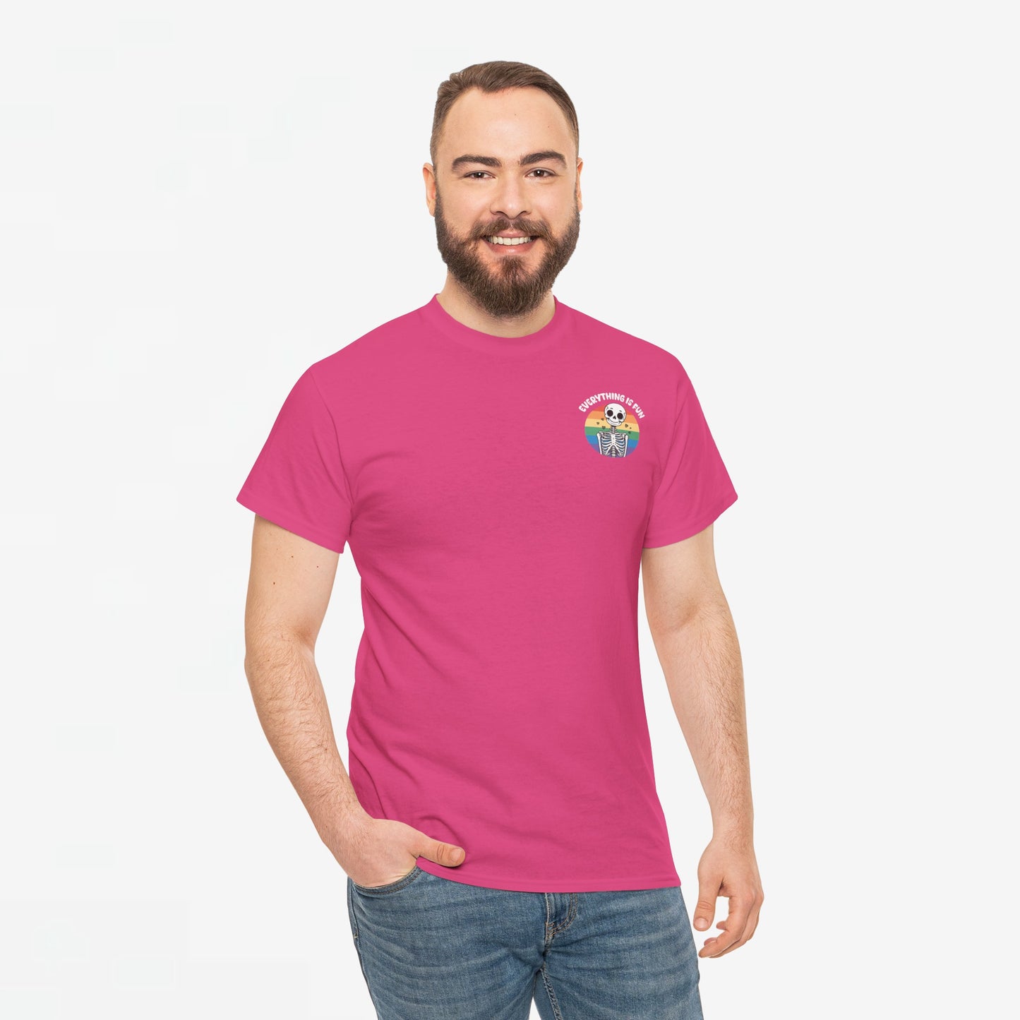 Gay Pride T-shirt - Skelet Everything is Fun - Back Print - Oversized #66