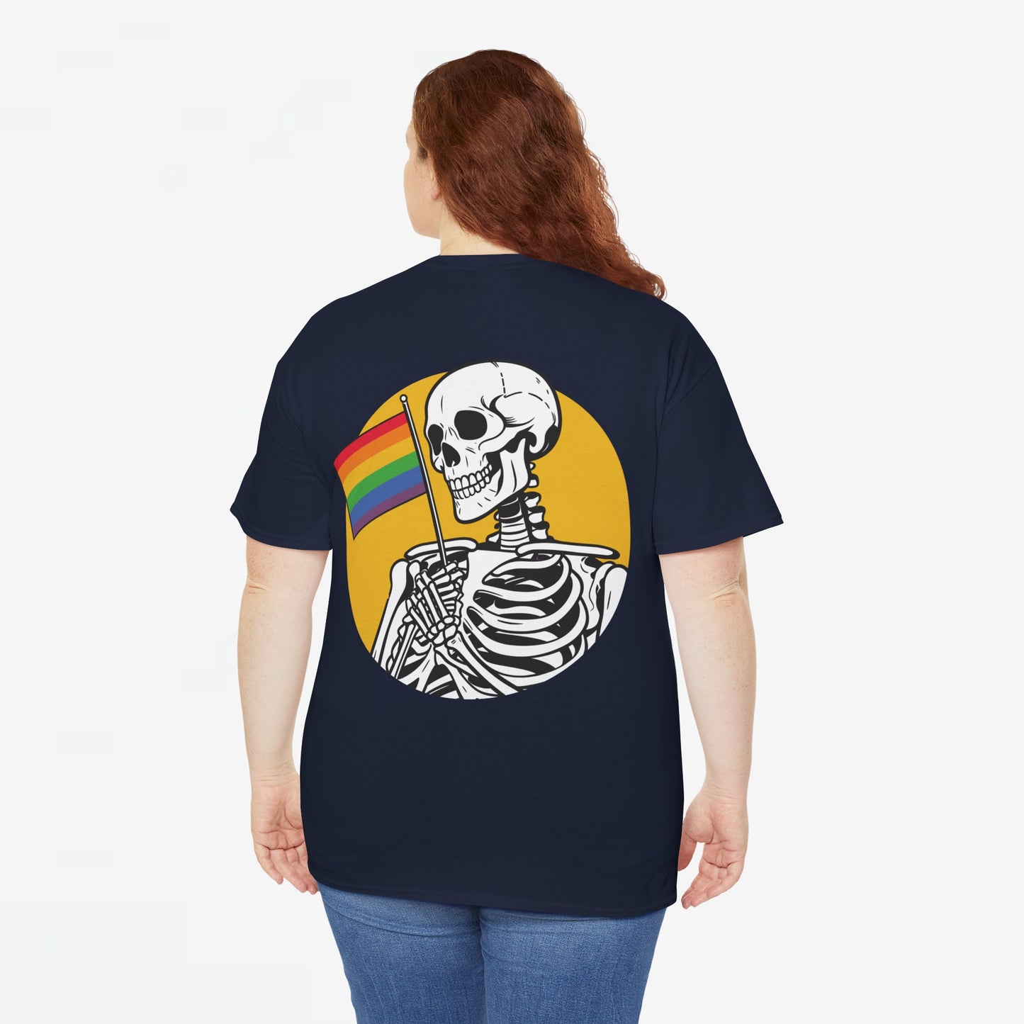 Gay Pride T-shirt - Skelet Pride Vlag - Back Print - Oversized #68