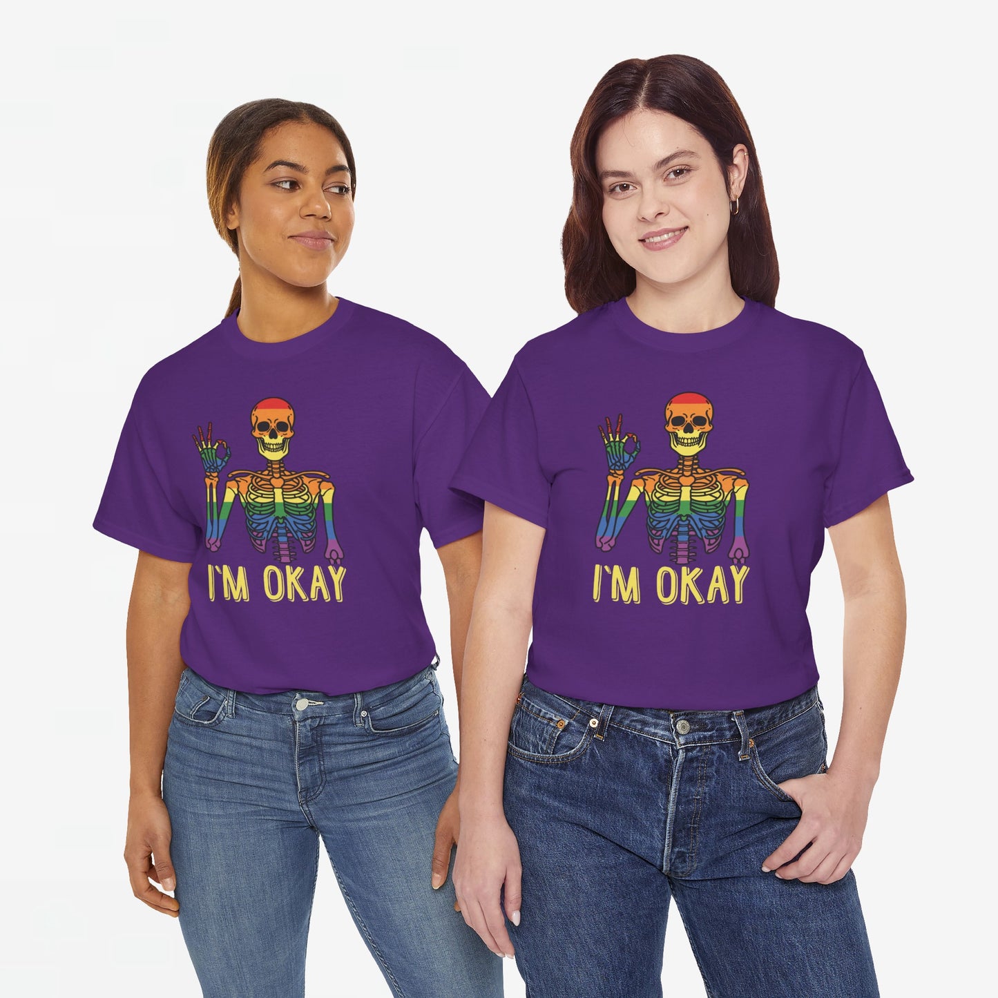 Gay Pride T-shirt - Skelet I'm Okay - Oversized #69