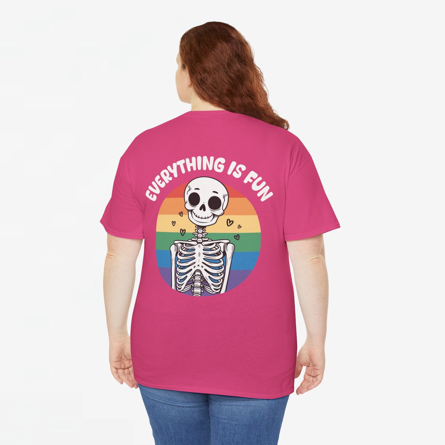 Gay Pride T-shirt - Skelet Everything is Fun - Back Print - Oversized #66