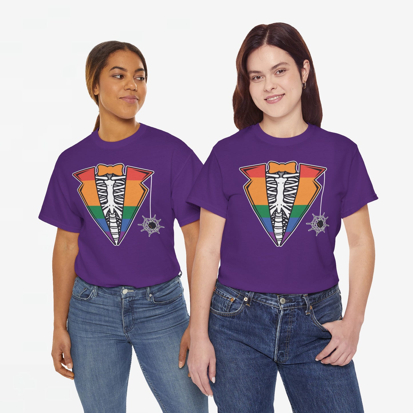 Gay Pride T-shirt - Skelet Regenboog Suit - Oversized #72