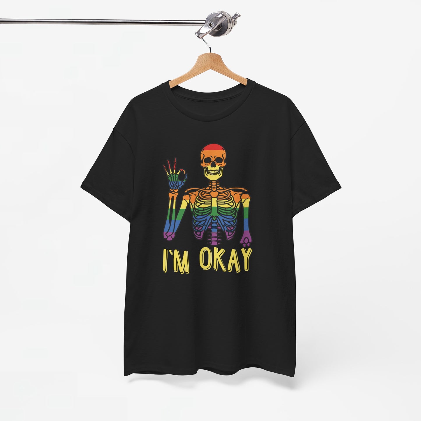 Gay Pride T-shirt - Skelet I'm Okay - Oversized #69