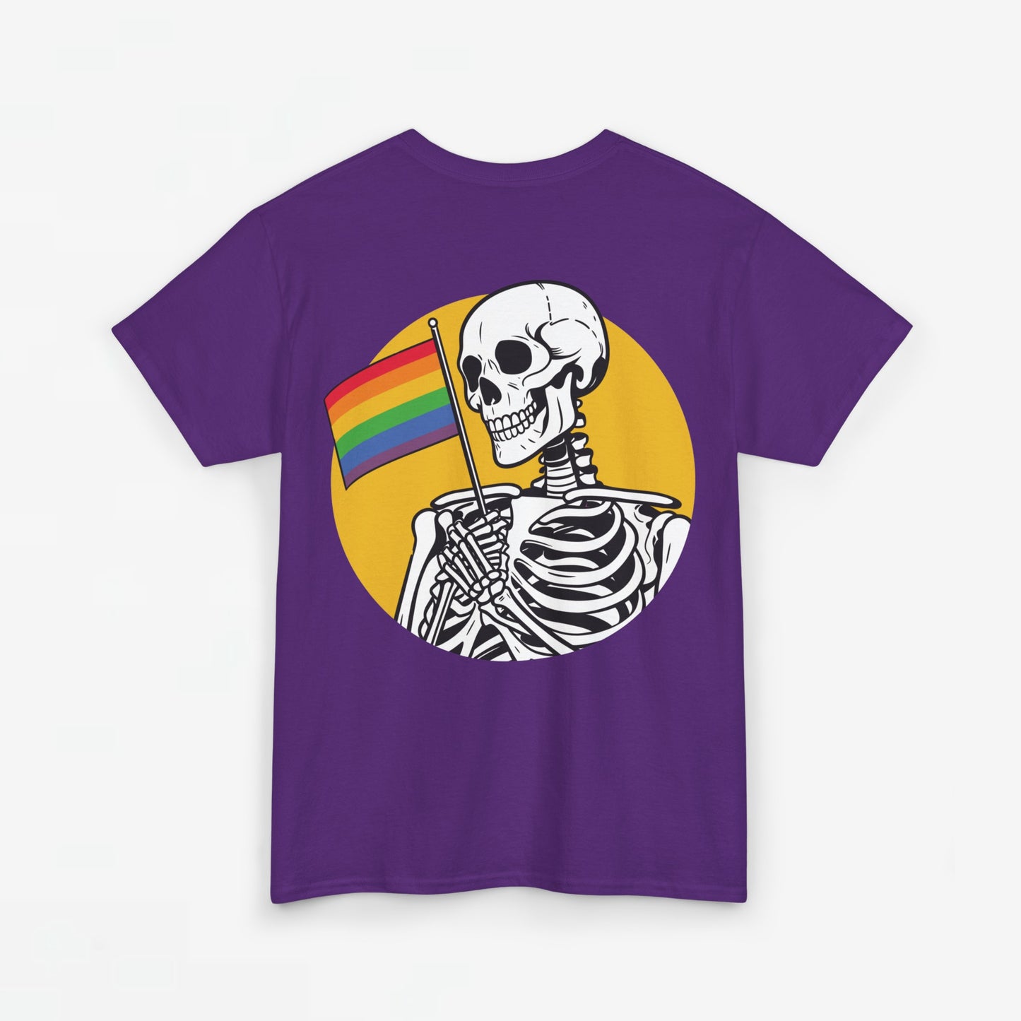 Gay Pride T-shirt - Skelet Pride Vlag - Back Print - Oversized #68